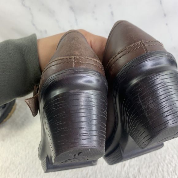 Sanita Womens Nyla Brown Leather Round Toe Wedge Heel Buckle Mary Jane Shoes 38 - Picture 8 of 16